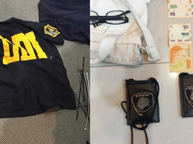 detuvieron a cuatro ladrones disfrazados de policías