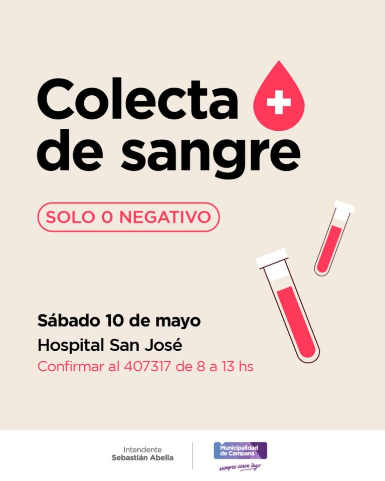 Invitan a sumarse a una campaña de donación de sangre del grupo 0 negativo