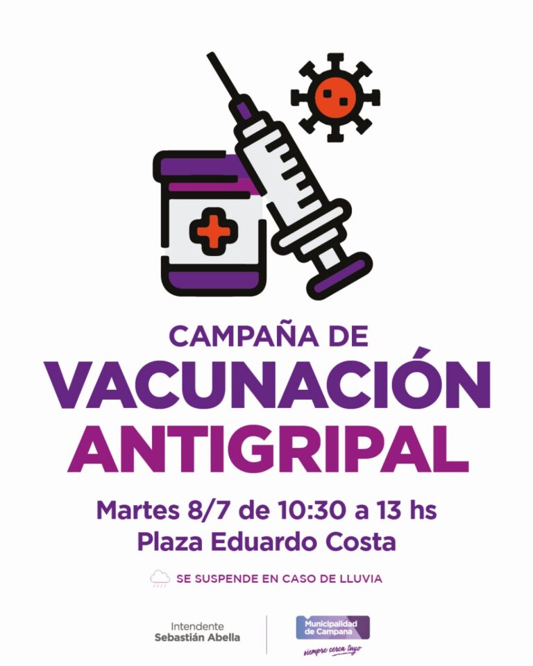 Vacunación antigripal: el martes habrá un nuevo operativo en la Plaza Eduardo Costa