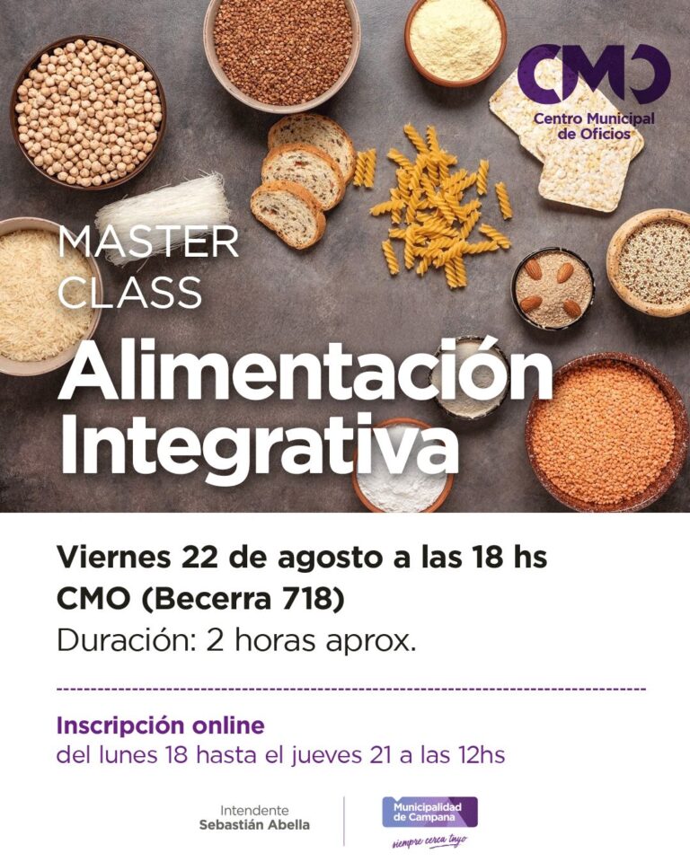 Invitan a participar de una master class de “Alimentación Integrativa”