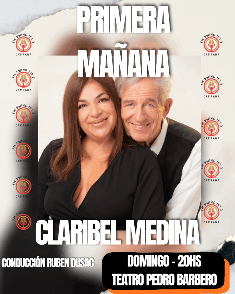 La Primerísima actriz Claribel Medina junto a Pablo Alarcon nos espera este domingo en el Teatro Pedro Barbero