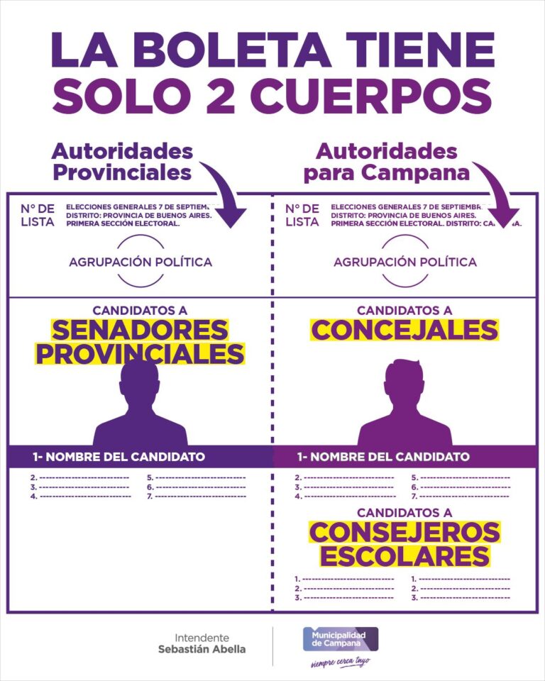 Elecciones: las boletas tendrán solamente dos cuerpos