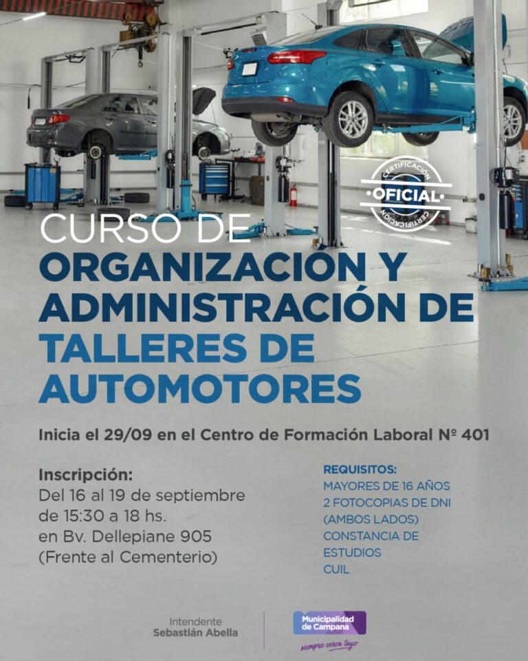 Lanzan un curso gratuito de “Organización y Administración de Talleres de Automotores»