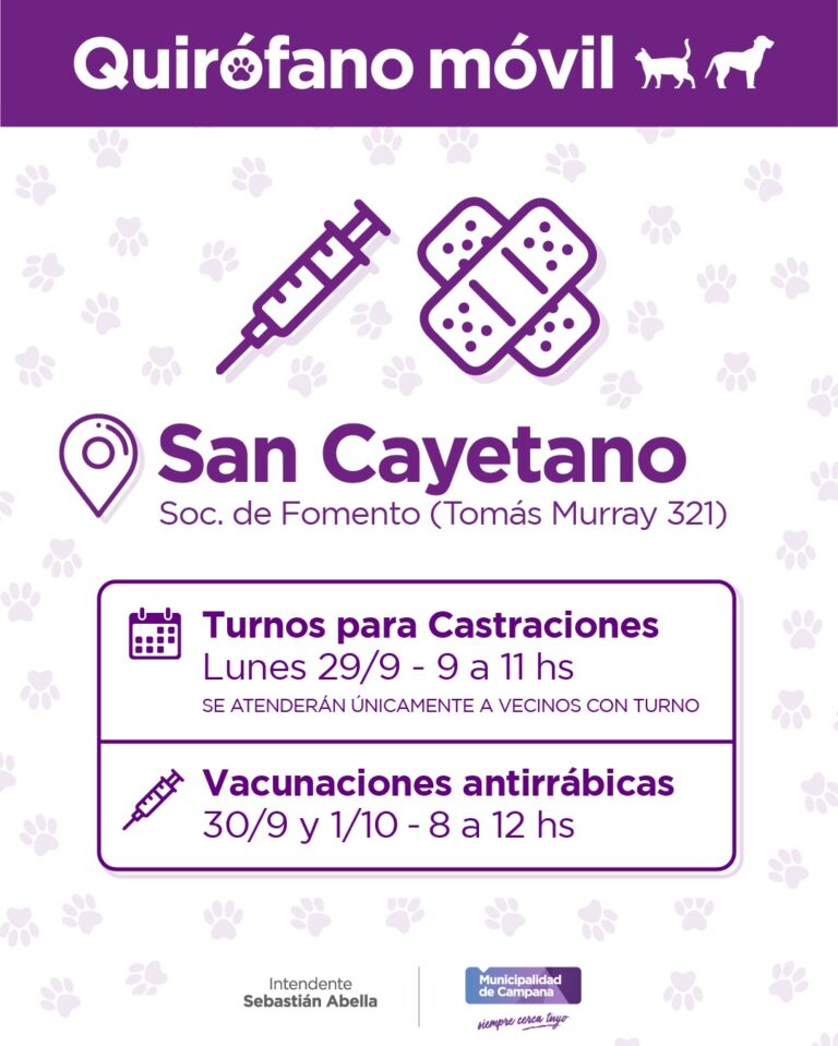 El quirófano móvil del Municipio estará en San Cayetano