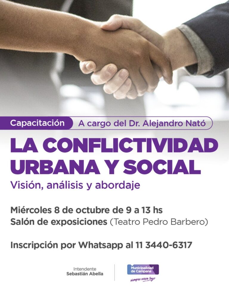 Invitan a participar de una capacitación sobre conflictividad urbana y social