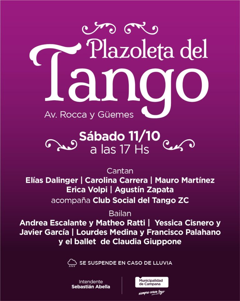 Este sábado, el tango vuelve a sonar en la ciudad