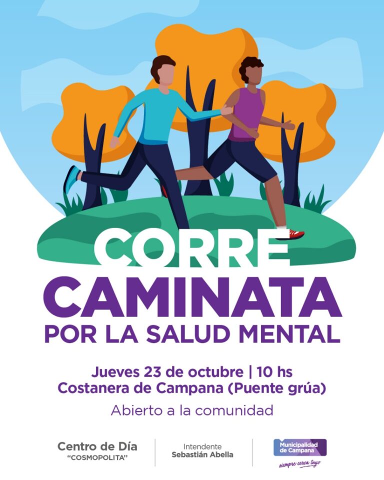 Invitan a participar de una corre caminata recreativa y distendida por el Mes de la Salud Mental