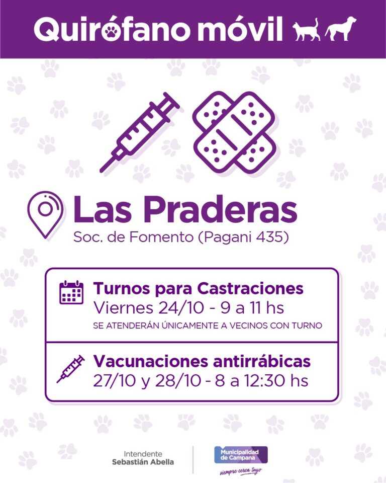 El quirófano móvil del Municipio estará en Las Praderas
