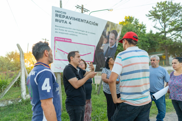 Reconstrucción de la Ruta 4: Abella les detalló los avances a vecinos de Río Luján