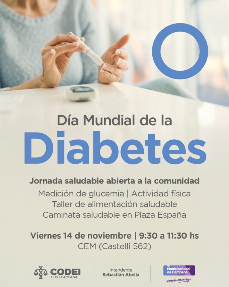 Diabetes: este viernes se realizará una jornada de prevención e información