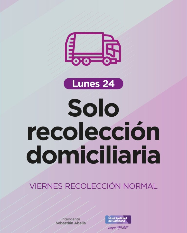 Durante los feriados, habrá recolección domiciliaria de residuos