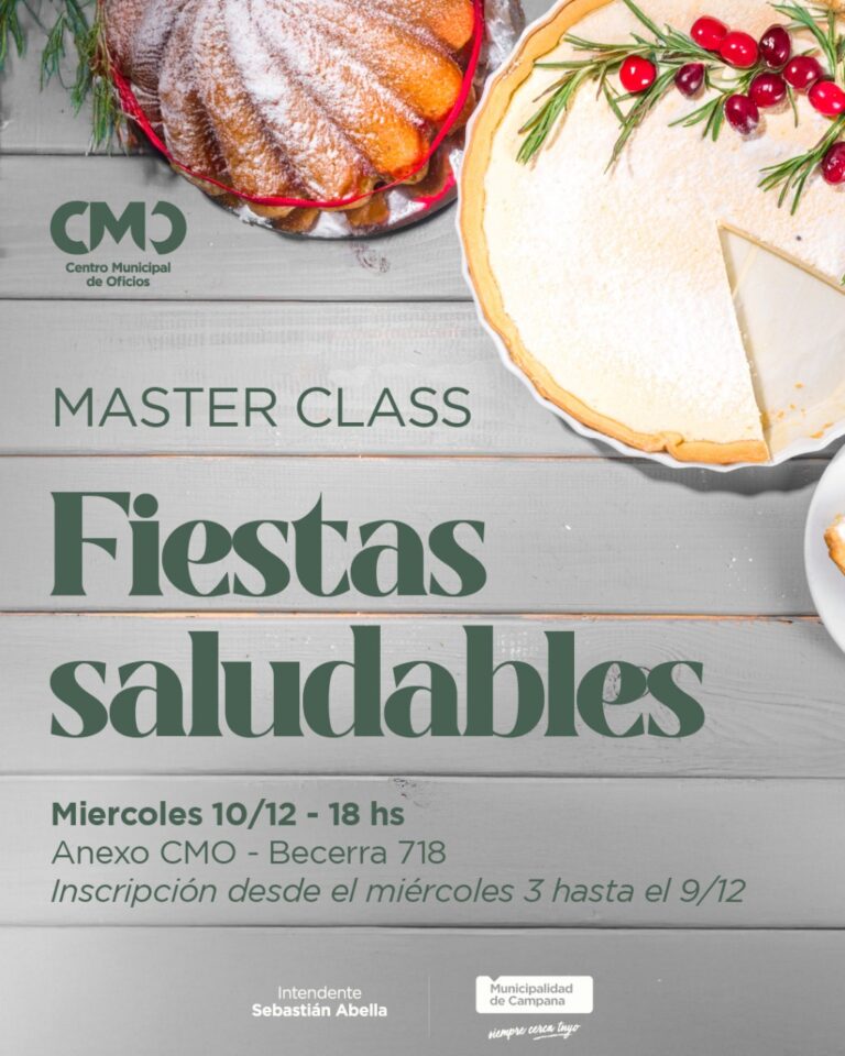 Se viene una master class para la elaboración de productos y panificados saludables para las Fiestas