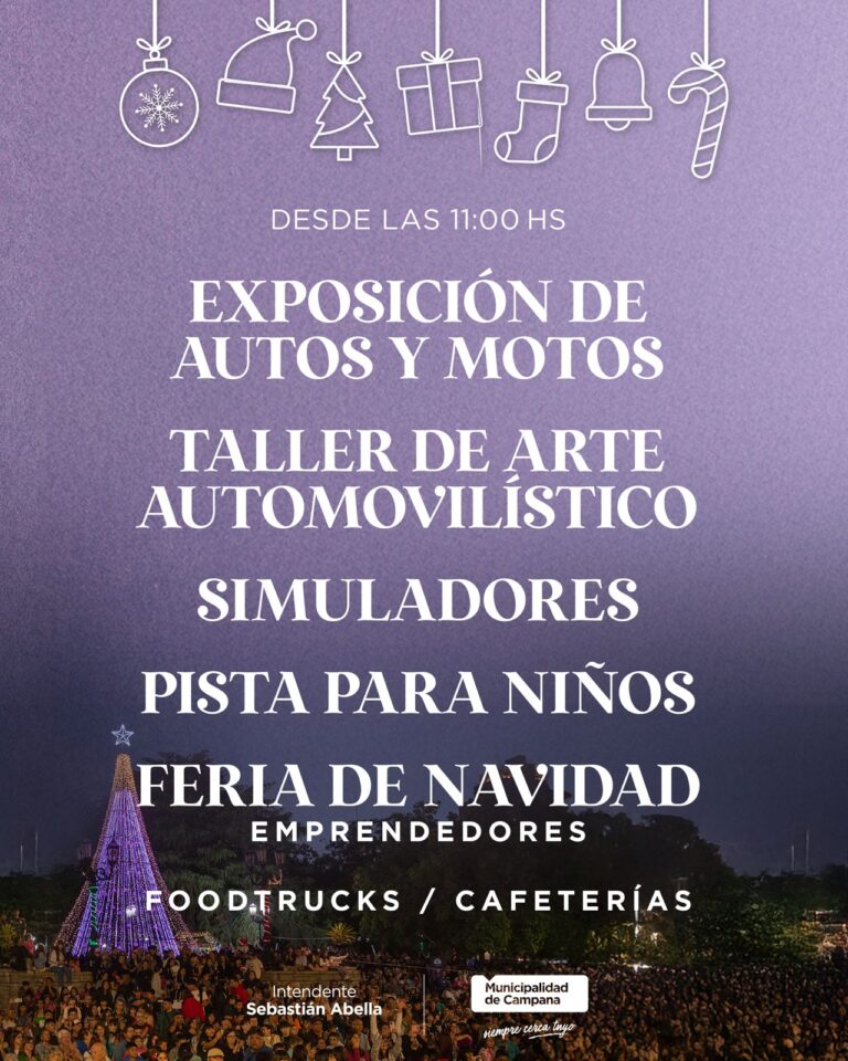 La ciudad celebra dos eventos imperdibles: la Fiesta del Primer Automóvil y el encendido del Arbolito de Navidad