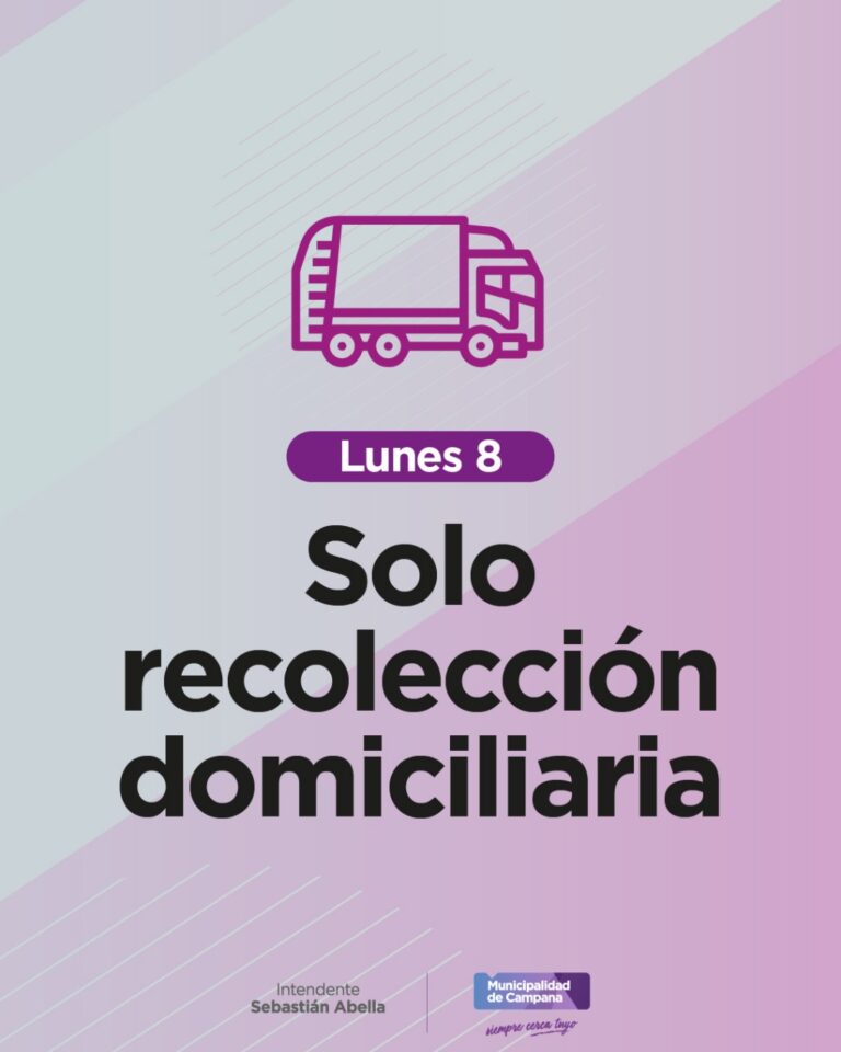 El lunes feriado habrá recolección domiciliaria de residuos