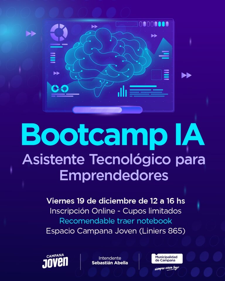 Espacio Campana Joven: lanzan un bootcamp de IA – Asistente Tecnológico para emprendedores