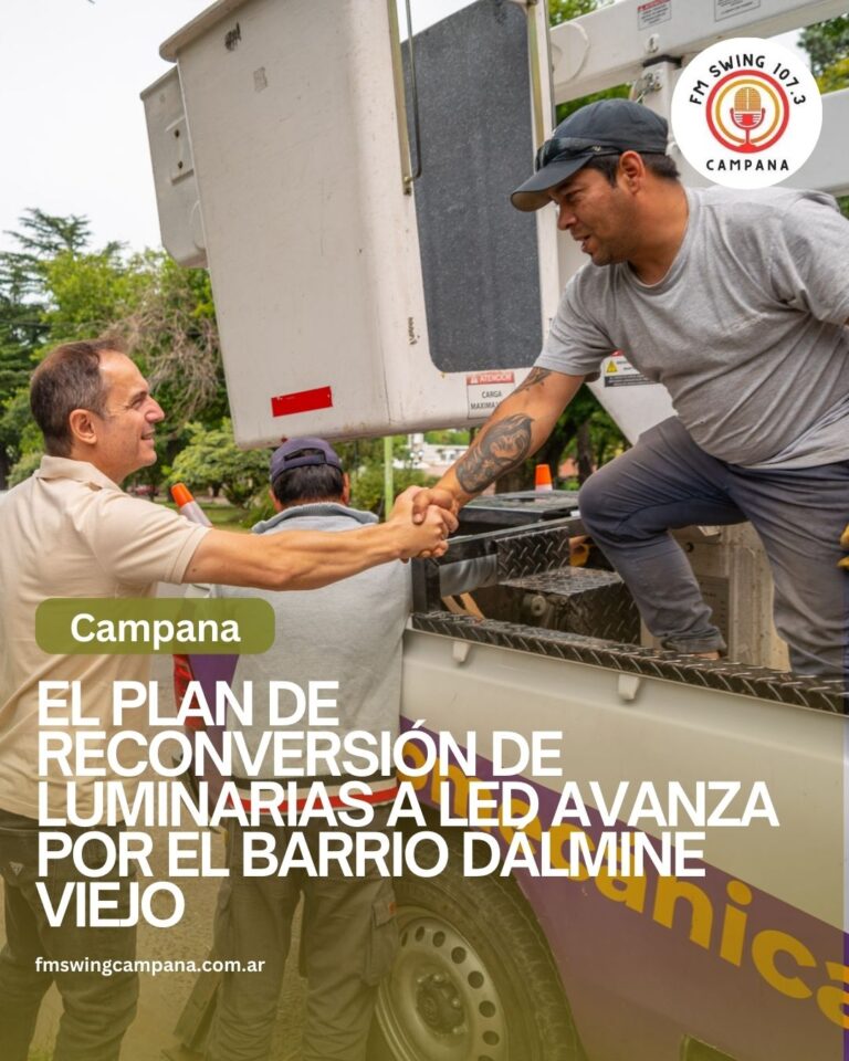 El Plan de Reconversión de luminarias a LED avanza por el barrio Dálmine Viejo