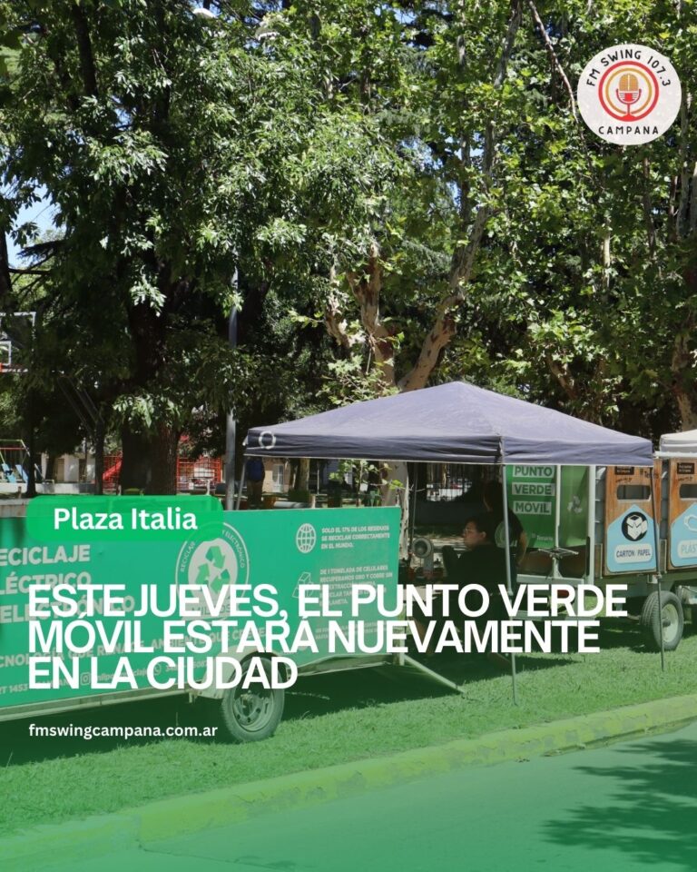 Este jueves, el Punto Verde Móvil estará nuevamente en la Plaza Italia