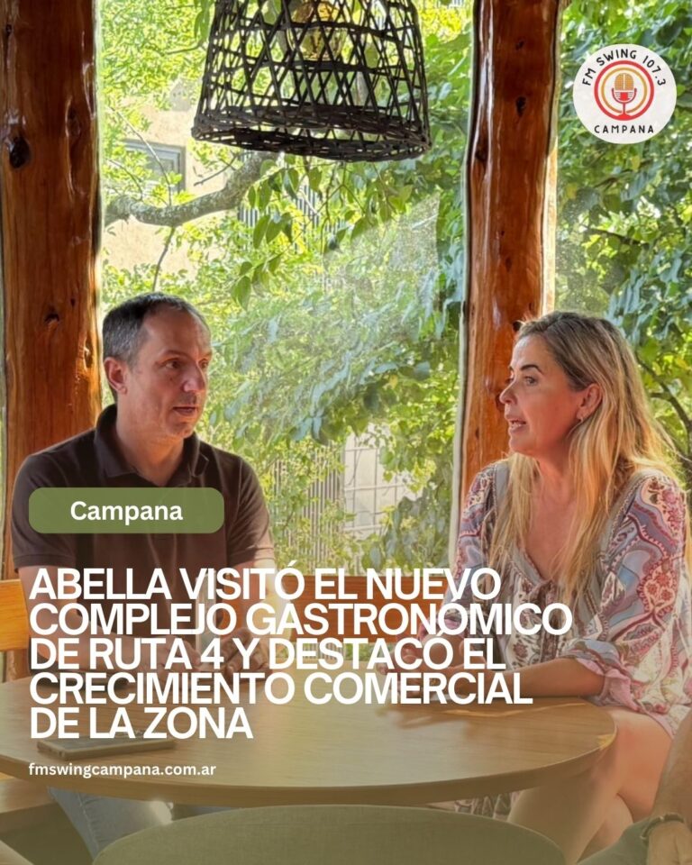 Abella visitó el nuevo complejo gastronómico de Ruta 4 y destacó el crecimiento comercial de la zona