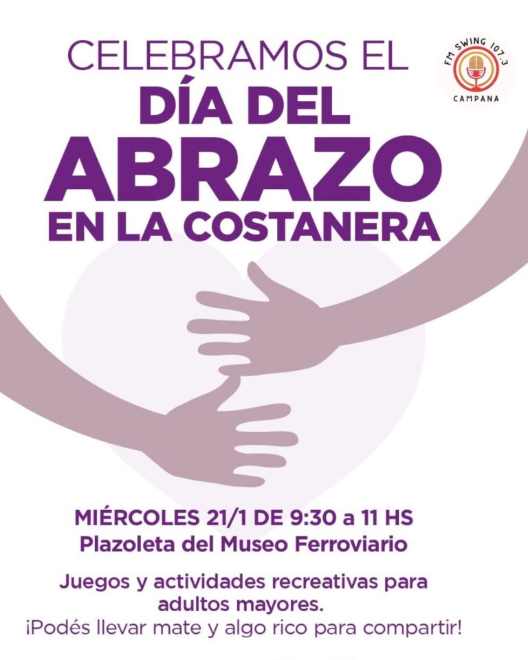 Invitan a los adultos mayores a celebrar el Día del Abrazo en la Costanera