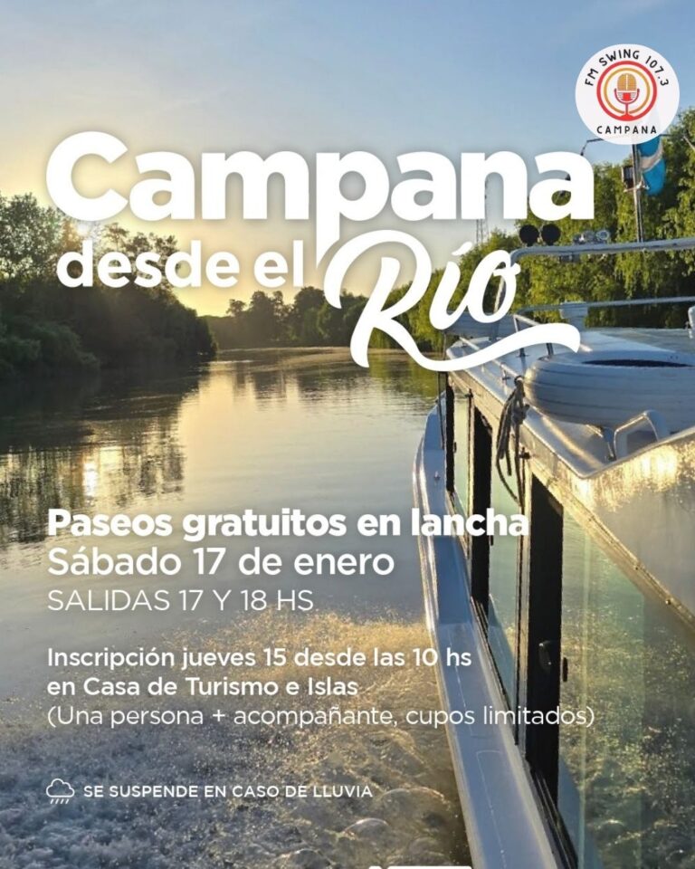Este sábado habrá nuevos paseos gratuitos en lancha por el delta campanense