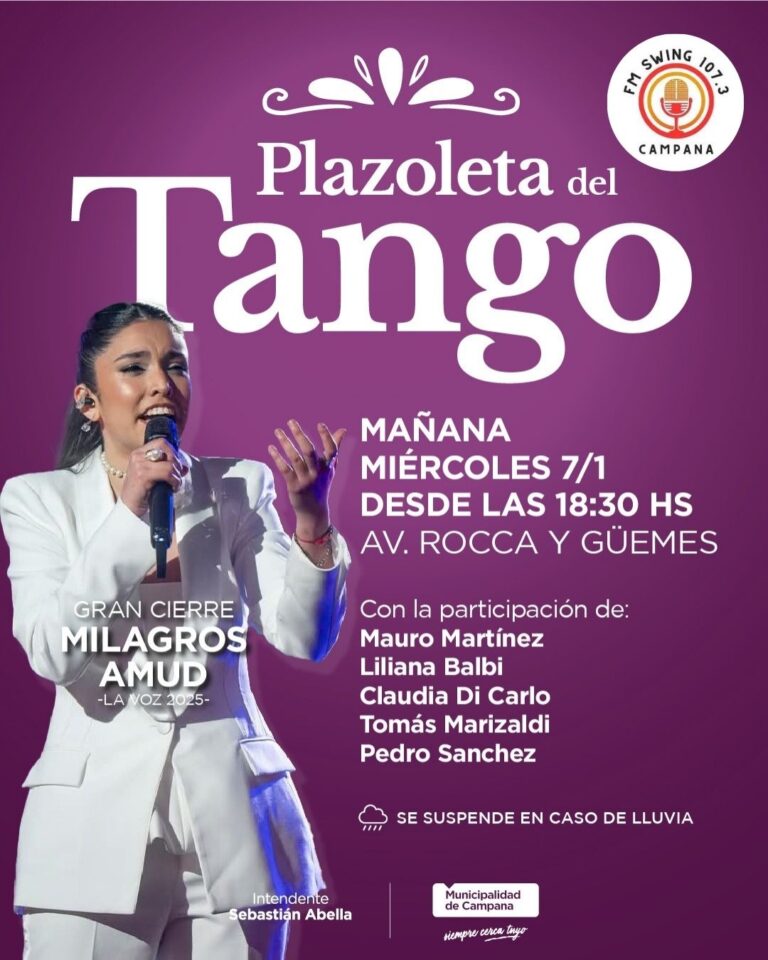 Finalista de “La Voz 2025” se presentará mañana en la Plazoleta del Tango