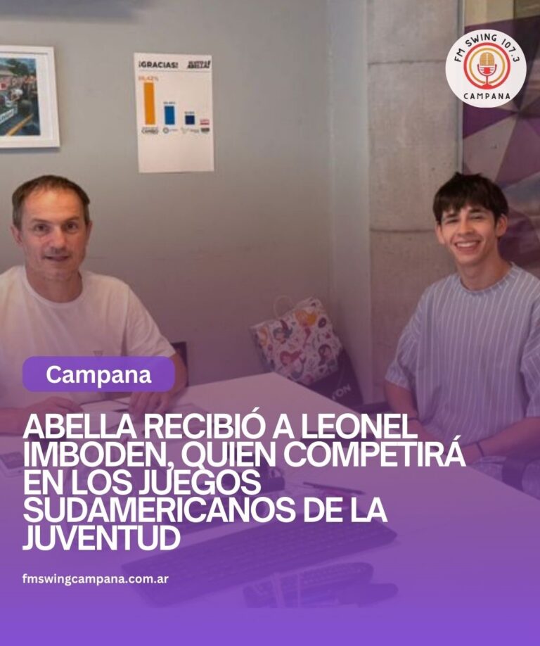 Abella recibió a Leonel Imboden, quien competirá en los Juegos Sudamericanos de la Juventud
