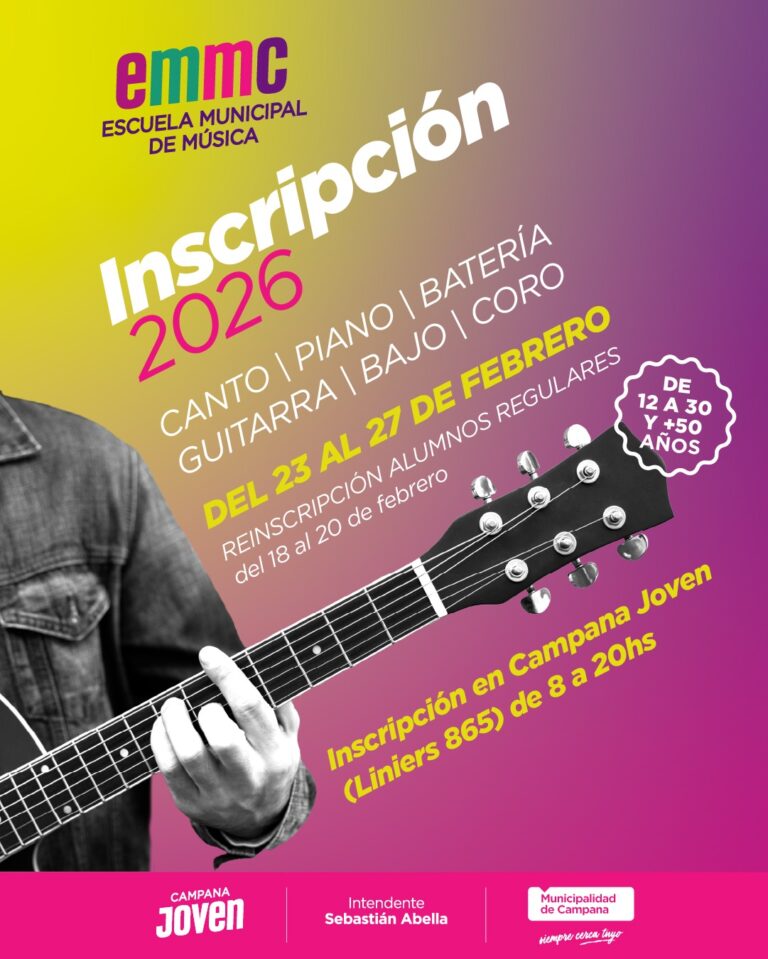 Escuela Municipal de Música: comienza la inscripción para el ciclo 2026