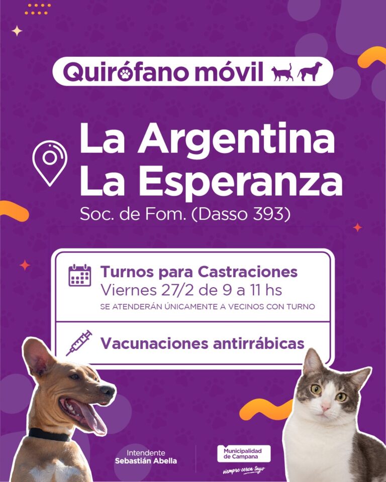 La Argentina y La Esperanza, próximos destinos del quirófano móvil del Municipio