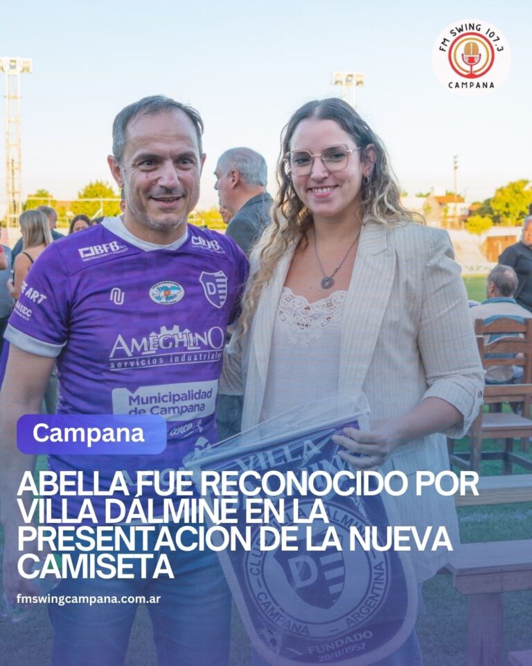 Abella fue reconocido por Villa Dálmine en la presentación de la nueva camiseta