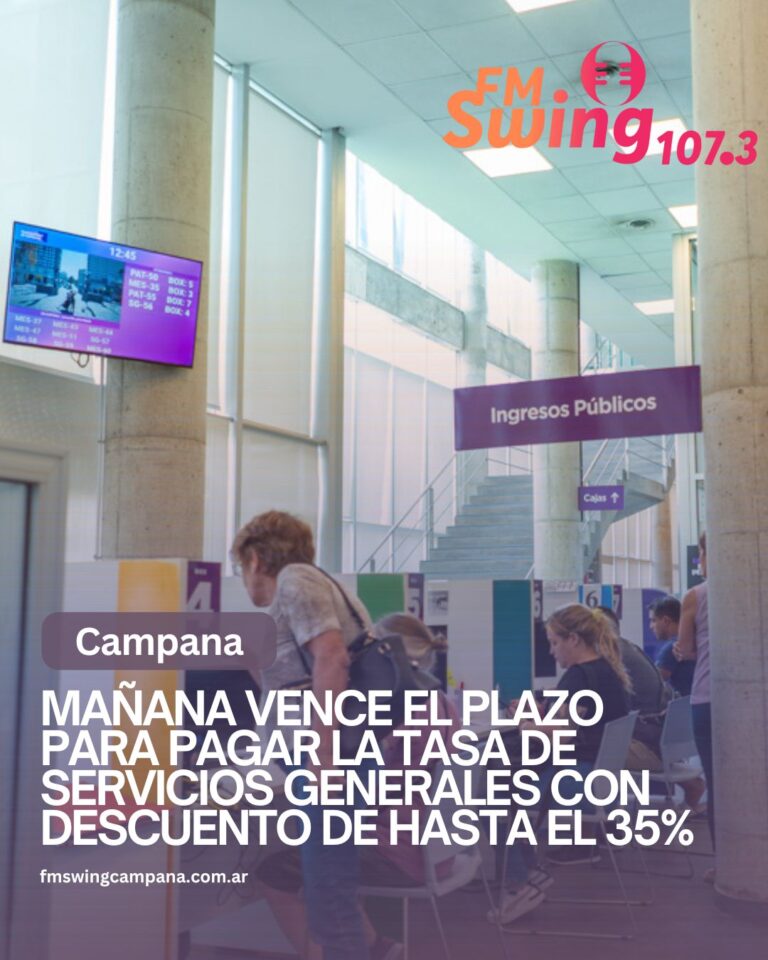Mañana vence el plazo para pagar la Tasa de Servicios Generales con descuento de hasta el 35%