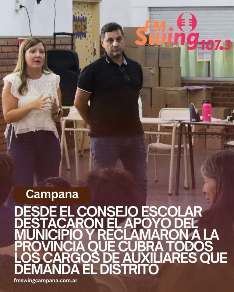 Desde el Consejo Escolar destacaron el apoyo del Municipio y reclamaron a la Provincia que cubra todos los cargos de auxiliares que demanda el distrito