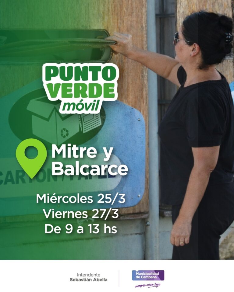 El Punto Verde Móvil estará nuevamente en Av. Mitre y Balcarce