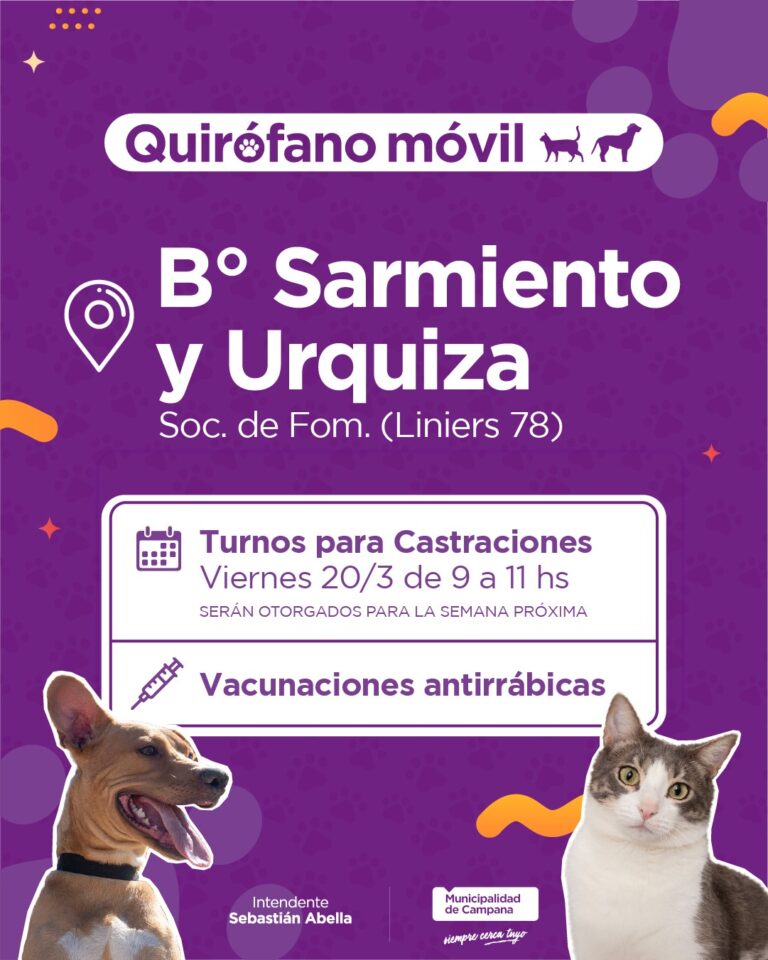 El quirófano móvil del Municipio atenderá en los barrios Sarmiento y Urquiza