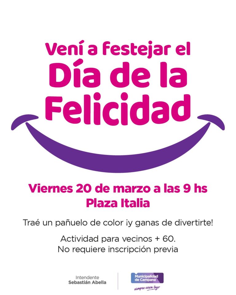 Invitan a los mayores a celebrar este viernes el “Día de la Felicidad” en la Plaza Italia