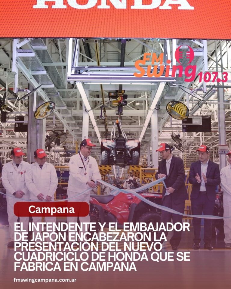 El intendente y el embajador de Japón encabezaron la presentación del nuevo cuadriciclo de Honda que se fabrica en Campana