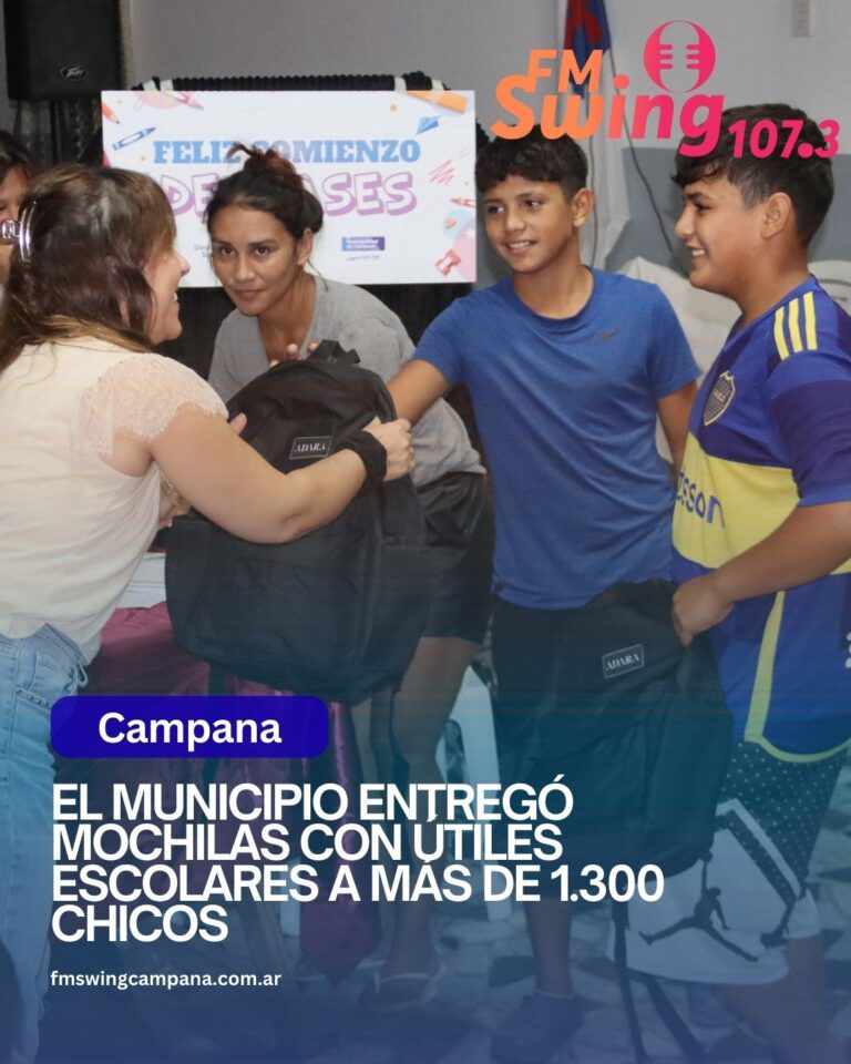El Municipio entregó mochilas con útiles escolares a más de 1.300 chicos