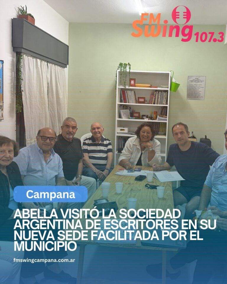 Abella visitó la Sociedad Argentina de Escritores en su nueva sede facilitada por el Municipio