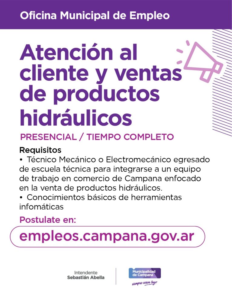 El Portal de Empleo del Municipio cuenta con dos nuevas ofertas de trabajo