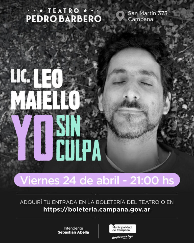 Leo Maiello llega al Teatro Pedro Barbero con “YO, sin culpa”