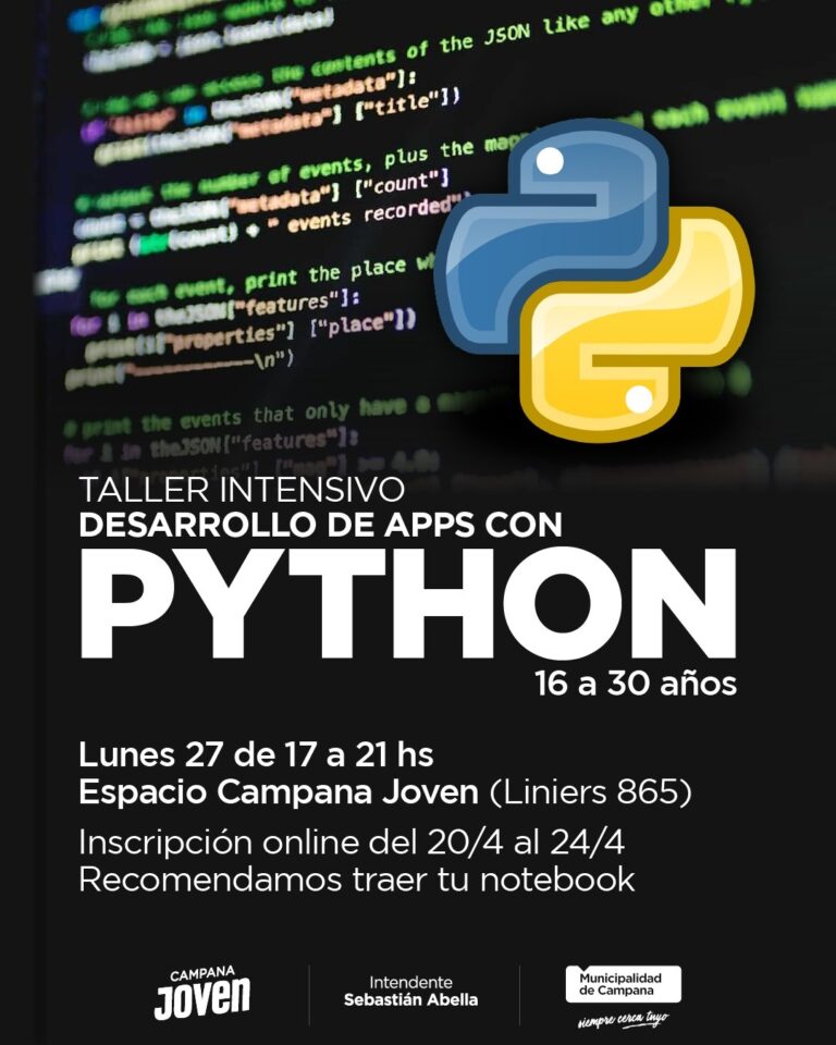 Campana Joven brindará un taller intensivo sobre Python