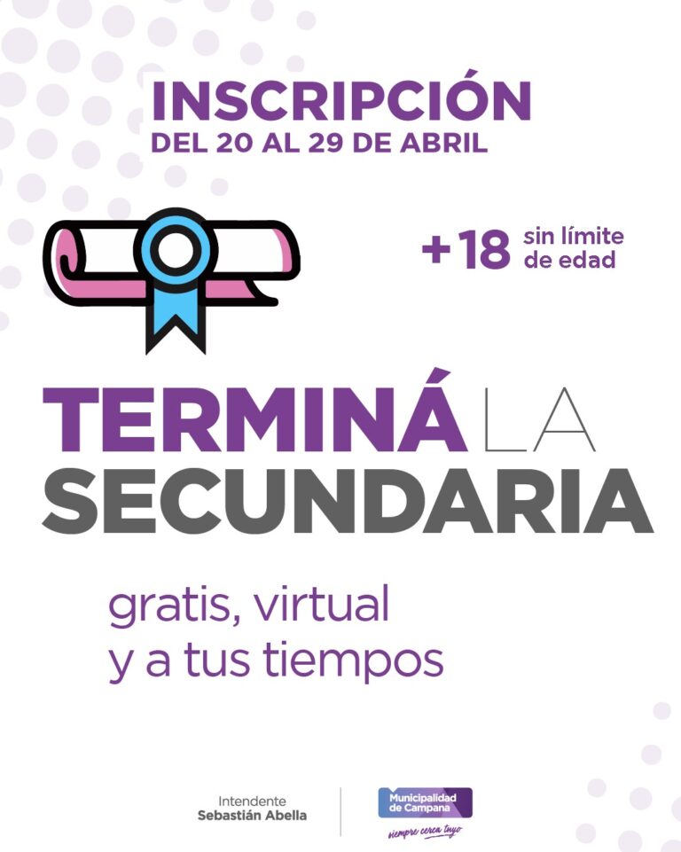 Se abre una nueva inscripción al programa “Terminá la Secundaria”