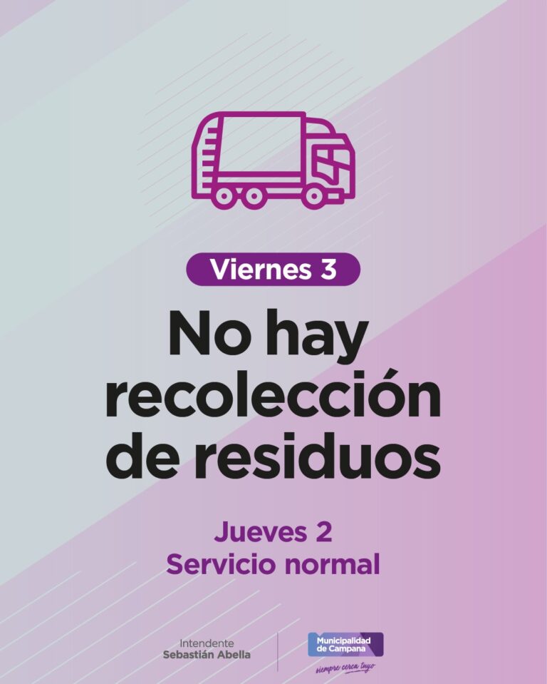 El Viernes Santo no habrá recolección de residuos domiciliarios