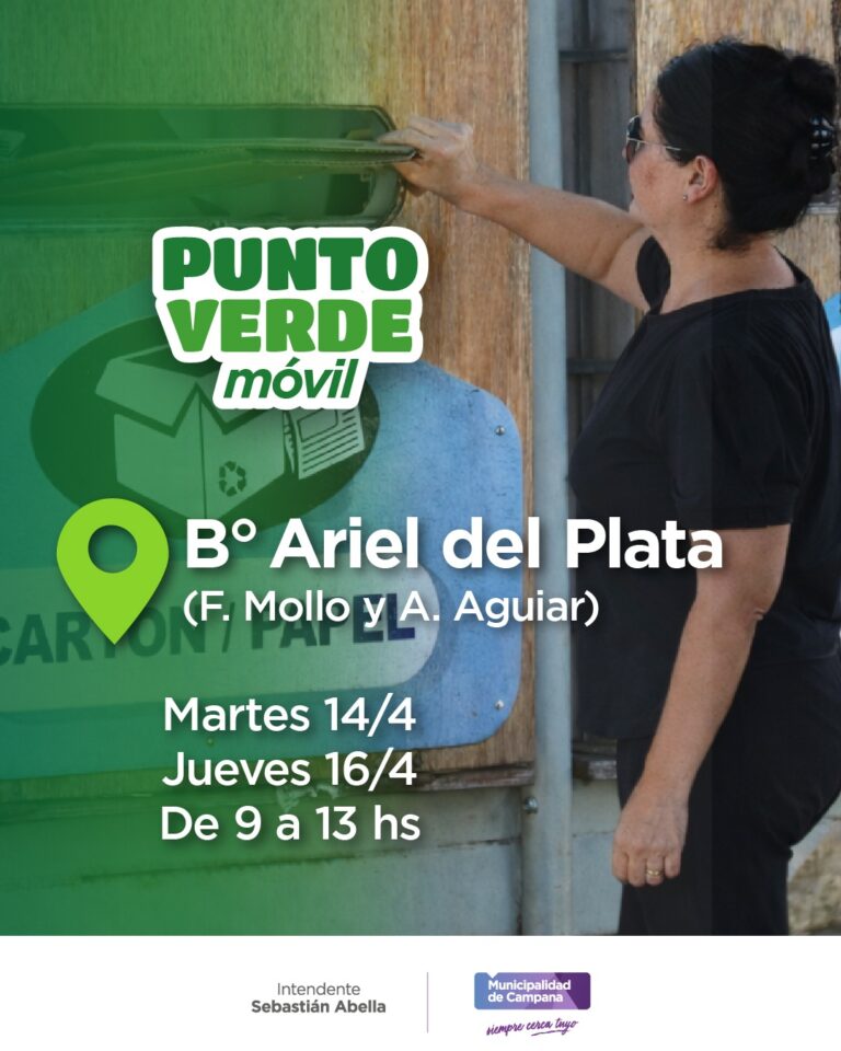 El Punto Verde Móvil regresa al barrio Ariel del Plata: estará mañana y el jueves