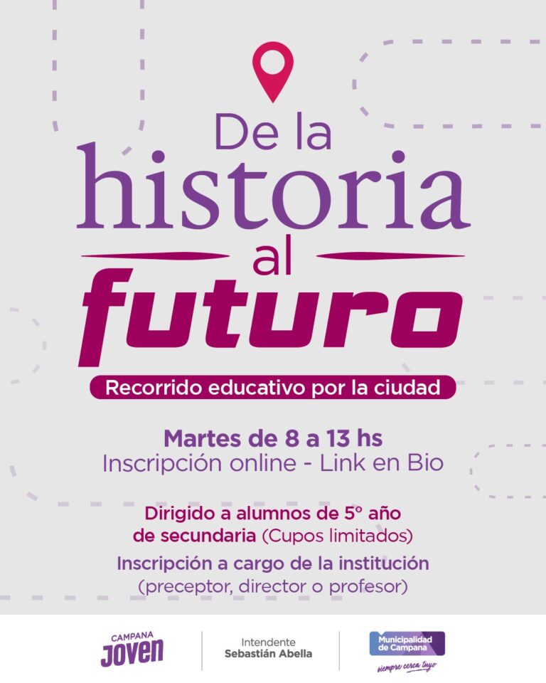 “De la historia al futuro”: invitan a estudiantes a participar de un recorrido por la ciudad