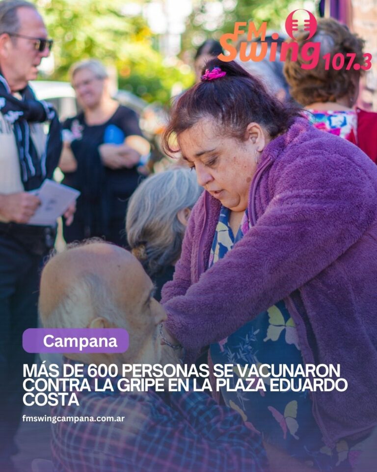 Más de 600 personas se vacunaron contra la gripe en la Plaza Eduardo Costa
