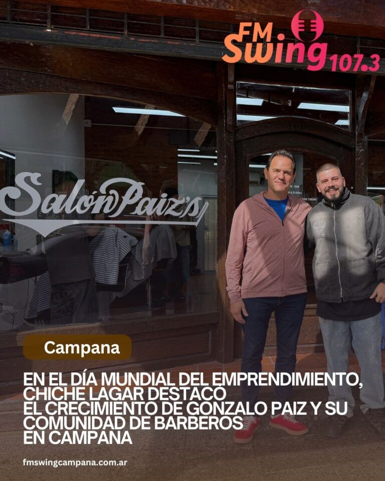 En el Día Mundial del Emprendimiento, Chiche Lagar destacó el crecimiento de Gonzalo Paiz y su comunidad de barberos en Campana