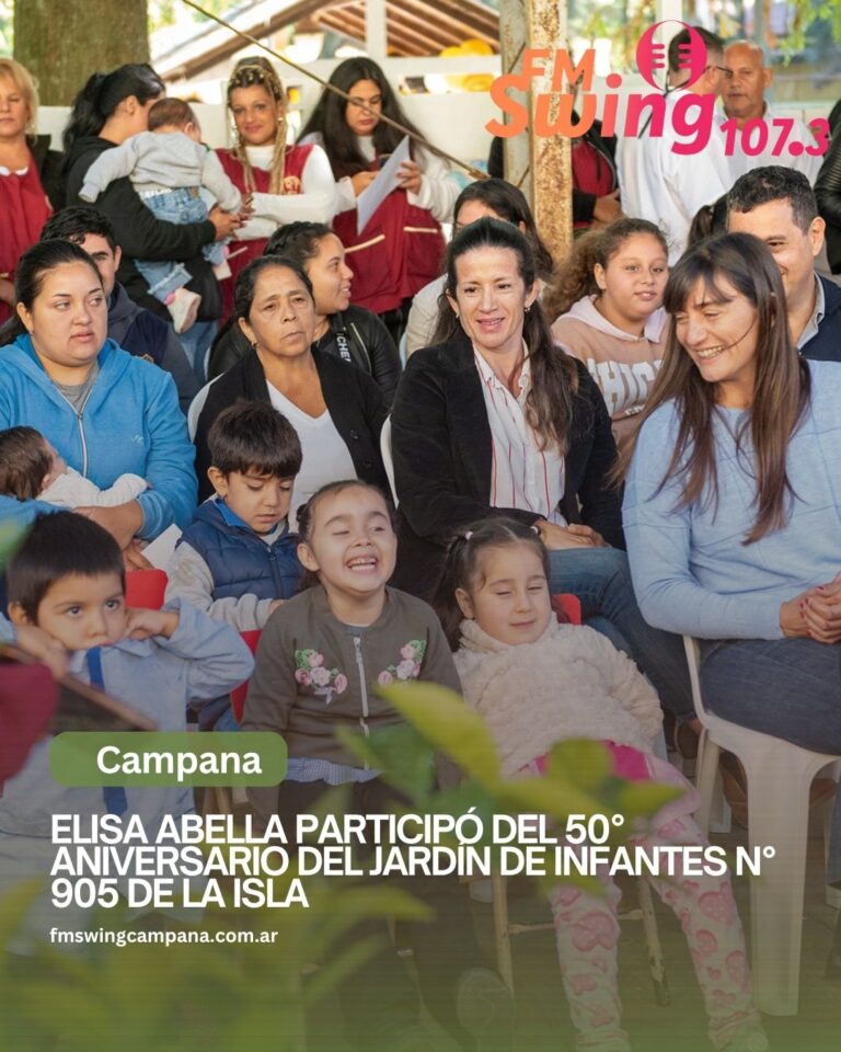 Elisa Abella participó del 50° aniversario del Jardín de Infantes N° 905 de la isla