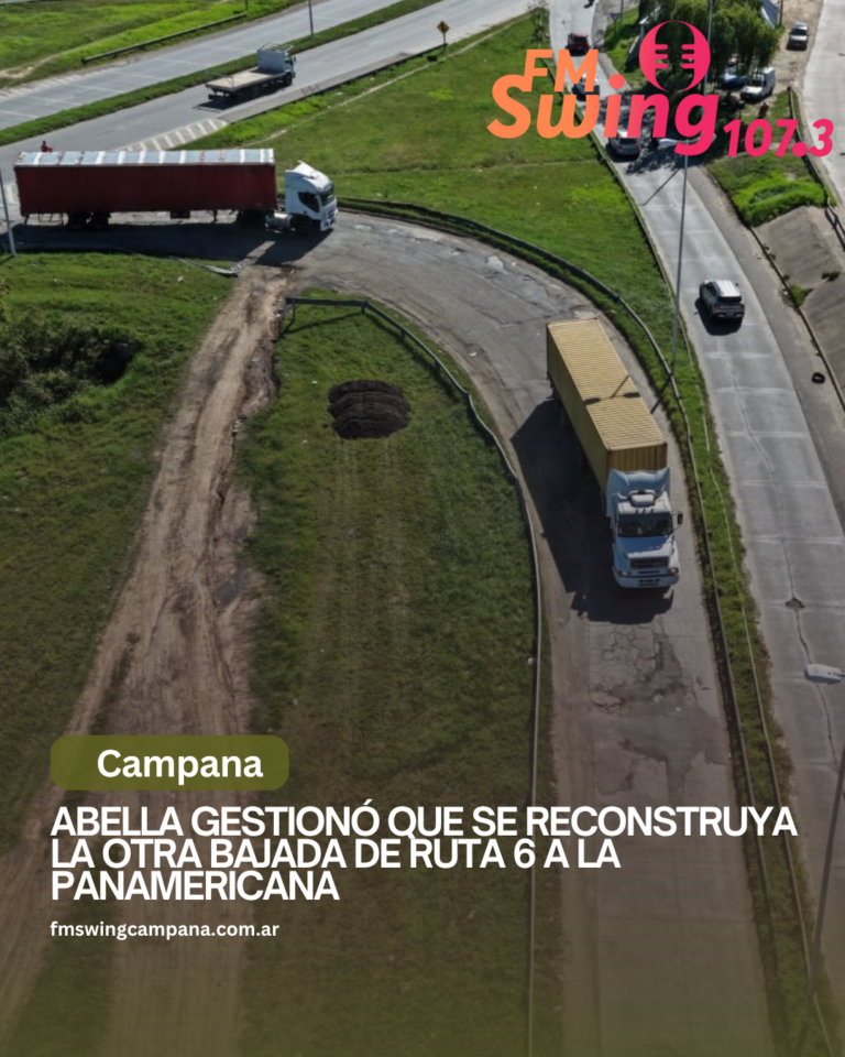 Abella gestionó que se reconstruya la otra bajada de Ruta 6 a la Panamericana