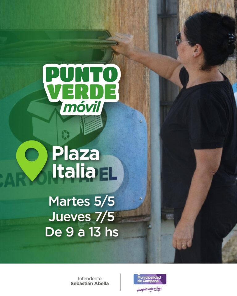 El Punto Verde Móvil regresa esta semana a la Plaza Italia