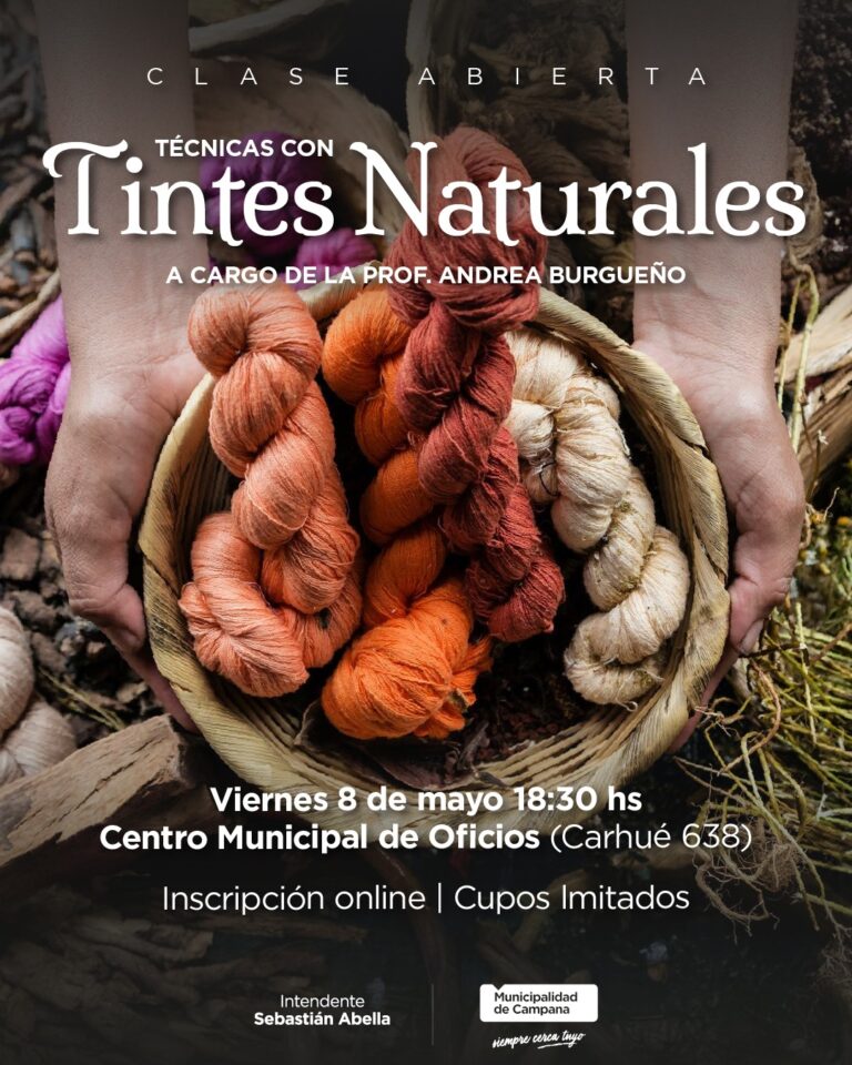 Invitan a participar de una clase abierta sobre técnicas con tintes naturales